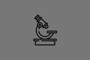 A microscope icon conveys ALL CAPS attention to detail and focus in the R&D services they provide to their clients.