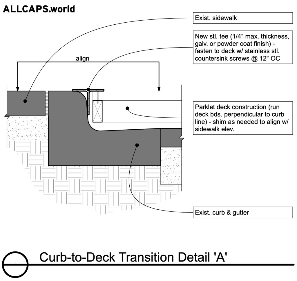 Curb-to-Deck Transition Detail A